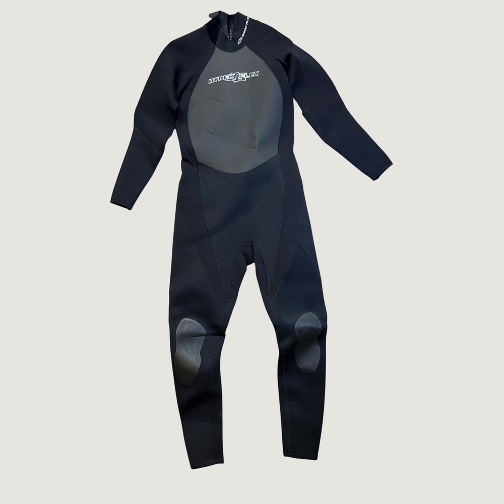Hyperflex Wetsuit Men Medium Black Full Body Back‎ Zip XC843MB Neoprene